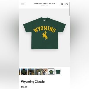 Diamond Cross Ranch Green Wyoming Classic Tee size M